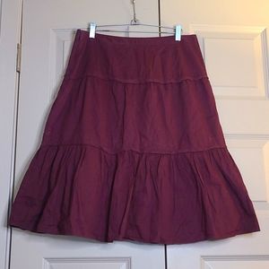 Banana Republic Burgandy Ruffle Boho Peasant Skirt